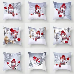 Dekoracje świąteczne 2022 Dekoracja kreskówka Santa Claus Snowman Pillowcase for Home Merry Ornament Navidad Xmas Prezent