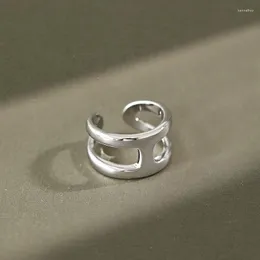 Cluster-Ringe XIHA Echt 925 Sterling Silber Ring Anfangsbuchstabe H Offen Einstellbar Frauen Minimalistischer Schmuck Koreanische Modeaccessoires