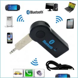 Bluetooth Araba Kiti Bluetooth Araba Eller Kiti 3.5mm Akış Stereo Kablosuz Aux o Müzik Alıcı MP3 USB V3.1 ve EDR Player Drop Deliv Dhsie