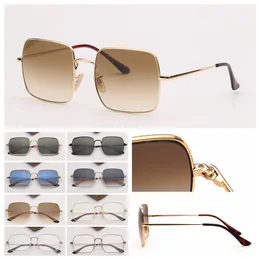 Top quality Square metal frame sunglasses men women glass lenses fashion sunglasses retro sun glasses for male Oculos Gafas De Sol