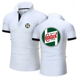 Herrpolos 2022 Castrol Sign Vintage Polo Shirt Men Summer Stitching Menscomportable Elegant Handsome Classic Harajuku Short Sleeve Tops