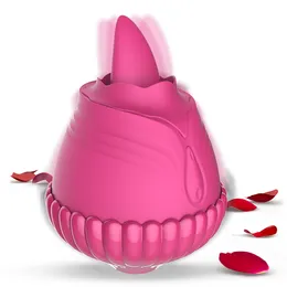 Massagers Drop Rose Shape Tongue vibrate Clitoral sucking Vagina Vagina Toys Sex Rose Vibrator para Mulher