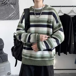 Męskie swetry pullover men o-deter ins przystojny zimowy preppy stylowy projekt nastolatków dynamiczna osobowość koreańska harajuku wgniecenia sweter g221010