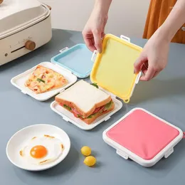 Dinnerware Sets Sandwich Storage Box Silicone Lunch Case Reusable Microwave Container Boxes