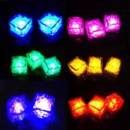 LED Gadget Aoto colori Mini Romantico Luminoso Cubo di Ghiaccio Artificiale Flash Light Matrimonio Decorazione Festa di Natale via mare RRB16192