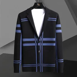 Men's Sweaters Musim Gugur Dingin Merek Fashion Saku Kardigan Sweter Pria Mewah Besar Kerah Rajutan Jaket Desainer Mantel G221010