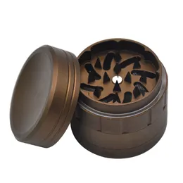 Sigara Aksesuarları Krom Kırıcı Bitki Öğütücü Mini Stil Metal Baharat Polen Catcher 63mm 4 Parça Keskin Diş Alüminyum Tütün Tütün Öğütücüleri Özelleştirebilir