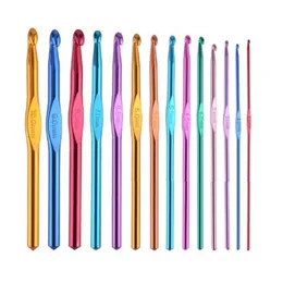 Ремесленные инструменты 14pcs/Set MultyColor Aluminum Crochect Hooks вязание игл ремесленная пряжа 2-10 мм хороший подарок для женщин xbjk2207