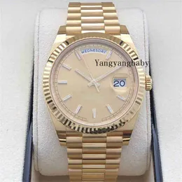 Box Papers With VVS1 Top Quality Watch 40mm Day-Date Prident 18k Yellow Gold JAPAN Movement Automatic Mens Men's Watche B P Maker GIA 2QU3F EP54