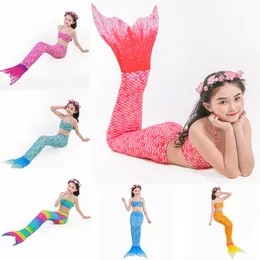 2022 New Mermaid Two-Pieces Swimsuit Split Fish Tail Children's Hot Spring Swimwear Girl's Bikini three pieces Set