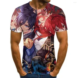 Męskie koszulki Projekt anime koszula dla mężczyzn Camisetas Manga Tops Ubrania Ropa Hombre Streetwear Tee Camisa Masculina Verano Koszulki Chemise