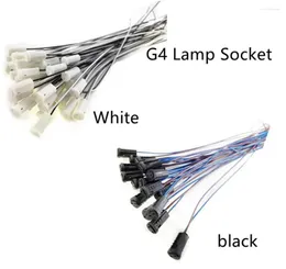 10pcs / lot g4ランプソケット15cm 30cm ledクリスタルヘッド用ホワイト /ブラックホルダー電球ハロゲン