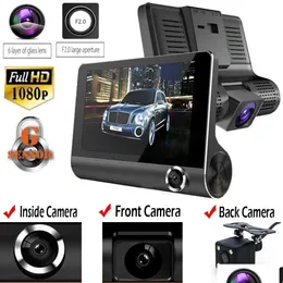 Originale 4 Car Dvr Camera Videoregistratore Vista posteriore Registratore Ith Due telecamere Dash Cam Dvr Dual Lens Nuovo arrivo Drop Deliv Dhjux