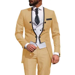 Summer Men Suits Wedding Groom Tuxedos Slim Fit Business Casual Suit For Men 3 Piece Costume Homme