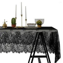 Tkanina stołowa Ultra lekka miękka koronkowa obrus pusta czarna biała serwetka kawiarnia Książka El Textile romantyczna dekoracja