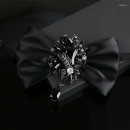 Bow Ties I-Remiel Diamond Ribbon Flowers Tie For Men Suit Dress Tuxedo Shirt Collar Bows Wedding Groom Bowknot Musical Neckties