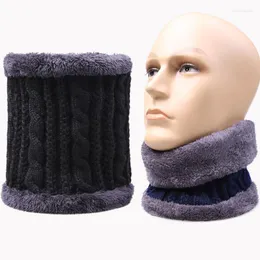 Bandanas unisex vinter höst varm o-ring kvinnor stickad halsduk bandana solid fleece män pannband hals sjal krage vindtät
