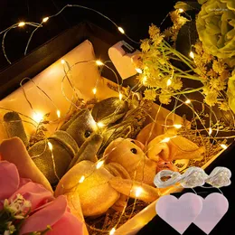 Strings LED String Lights Heart Shaped Battery Box Lighting For Gift Decoration Wedding Christmas Party Home Room Decors