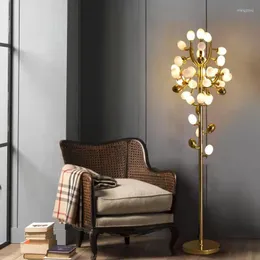 مصابيح أرضية مصباح LED Nordic LED Foyer مطعم غرفة نوم الإضاءة تركيبات الذهب المعدني الأبيض الزجاج G9 لمبة ديكو ديكو إسقاط