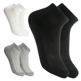 Men's Socks 20Pcs 10Pairs Breathable Mesh Men's Ankle Set Solid Black White Gray High Quality Business Boat Man Drop