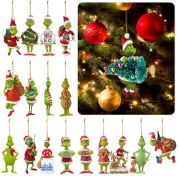 2023 Navidad Christmas Tree Decor Acrylic Plane Hanging Pendant älg Juldekorationer för hem Nyår Noel födelsedagspresent