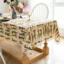 Bordduk Egyptische Stijl Tafelkleed Katoen Hennep Kwastje Verjaardag Tafel Mat Pasen El Banket Kerst Decoratie