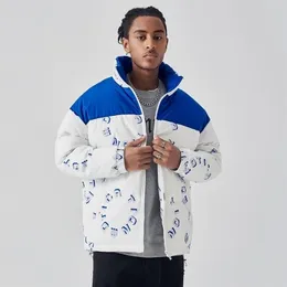 Mens Down Parkas Winter Cotton Jacket Travel Bubble Coat Harajuku Fashion Overcize Waterproof Ski Coat Contrast Zippered Puffer Jacket 221010