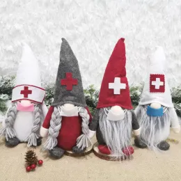 Weihnachten Doktor Krankenschwester Zwerg Plüsch Ornamente Schwedischer Weihnachtsmann Weihnachtsbaum Dekor Urlaub Home Party Dekoration 1011