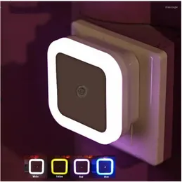 Night Lights LED Sensor Control Light Lamp Toilet US EU Plug Wall Baby Bedroom Bedside Bulb Backlight