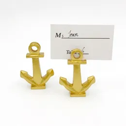 80PCS Nautical Theme Party Supplies Gold Anchor Place Card Holder Wedding Birthday Bridal Shower Favors Name Cards Holder