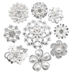 Alfinetes Broches Siertone Rhinestone Grande Pérola Cristal Buquê De Casamento Conjunto Atacado Lote Moda Feminina Menina Flor Transparente Broche Dro Am7Oz