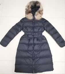 절묘한 다운 재킷 겨울 고급 후드드 다운 재킷 여우 모피 장식 디자이너 파카 따뜻한 코트 데칼 바람 방전 따뜻한 코트
