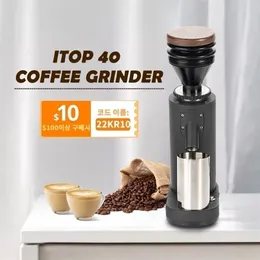 Ręczne młynki do kawy Itop Electric 40 mm Burr Metal Bean Hopper 75G Elegancka Samll Machine Przyjazd 221010