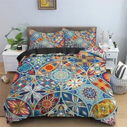 Defina a cama Fanaijia boho conjuntos de cama queen size bohemia mandala tampa de edredon e gota de travesseiros 221010