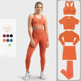 Aktiva upps￤ttningar 2 -stycken Kvinnor kl￤der tr￤ningskl￤der sportkl￤der s￶ml￶s yoga set fitness gym sport bh gr￶da topp h￶g midja leggings