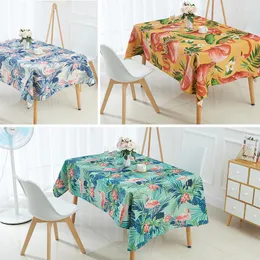 Table Cloth Nordic Style Animal Flamingo Tablecloth Tropical Palm Tree Leaves Linen Manteles Para Mesa Rectangulares Waterproof