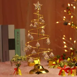 Decorazioni natalizie Lampada a forma di albero di cristallo a LED Lampada creativa a forma di diamante trasparente Supporto da tavolo per decorazioni per la casa Regalo da scrivania