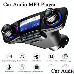 Bluetooth Car Kit Car Carro FM Transmissor sem fio Bluetooth Hands Hands Kit Modator MP3 player TF Dual USB 2.1A