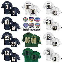 NCAA Fighting College 6 Jerome Bettis Jersey 81 Tim Brown 81 Alan Page 23 Golden Tate 12 Ian Book 3 Joe Montana University Sport 팬을위한 스티치 좋은 품질 판매