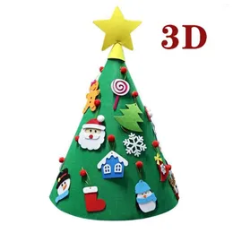 Christmas Decorations DIY Felt Cloth Tree Wall Hanging With Santa Claus/ Elk/ Snowman/ Snowflake/ Stockings/Gifts Xmas Ornaments