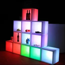 Portable Led Bar Furniture Waterproof Display Cabinet Colorful Changed Rechargeable Beer Champagne Bucket Ice Cube Storage Case