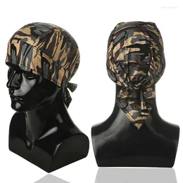 Berets Camouflage Cotton Pirate Hats Hip Hop Durag Long Tail Bicycle Men's Military Cap