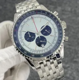 2022 Luxury B01 wysokiej jakości navitimer zegarek chronograf kwarc 46 mm stalowa limitowana czarna tarcza 50. rocznica mężczyzn zegarek ze stali nierdzewnymi zegarami męskimi
