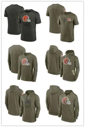Tees Tonal Pullover Hoodie Cleveland''Browns''MEN 2022 Salute to Service Therma Performance Pullover Long Sleeve T-Shirt
