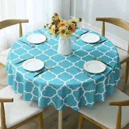 Table Cloth Round Tablecloths Classic American Plaid Waterproof Oil-resistant Prints Wash-free Household Dining Coffee Picnic