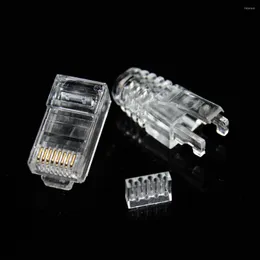 컴퓨터 케이블 oullx cat6 rj45 커넥터 3 피스 슈트 UTP 금도금 이더넷 네트워크 RJ-45 플러그 크리스탈 헤드 크림 퍼 3 in 1