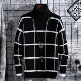 Männer Pullover Weihnachten Pullover Kleidung 2020 Winter Dicke Warme s Plaid Mode Klassische Rollkragen Pullover Pull Homme G221010