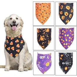 Dog Apparel Pet Supplies 2022 Halloween Saliva Towel Cat And Triangle Scarf Decoration Bow Tie Collar For Dogs