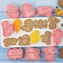 Bakning formar halloween cookie cutters pumpkin spöke skalle pressbar kex stämpel mögel kakan prägling kakedekoration verktyg bakmatning 221010