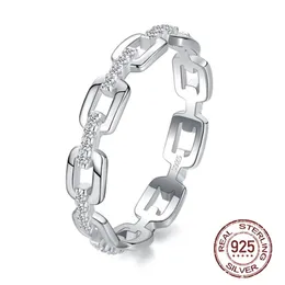 Luxus 100% 925 Sterling Silberringe für Männer Frauen Größe 4-10 Kubikzirkonkette Persönlichkeit Mode Schmuck J-473255n